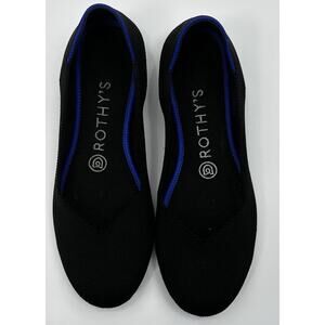 Rothy’s Womens The Point Black Flats Shoes Size 7 Knit Washable